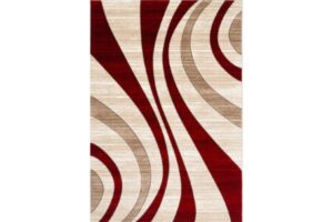 IBIZA CARVING 5041 CREAM RED Area Rug
