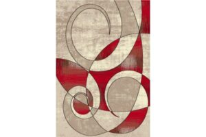IBIZA CARVING 5049 CREAM RED Area Rug