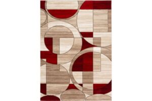 IBIZA CARVING 5057 CREAM RED Area Rug