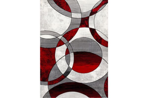 IBIZA CARVING 5031 GREY RED Area Rug