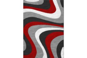 Auston P839A BLACK-RED Area Rug