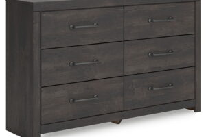 Hollivern - Six Drawer Dresser - Dark Gray