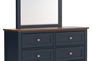 Landocken - Dresser and Mirror - Brown / Blue