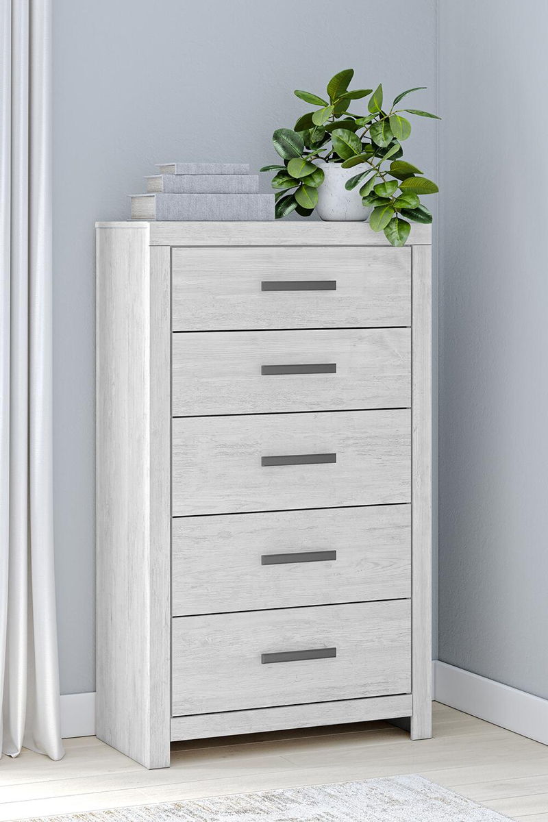 Cayboni - Five Drawer Chest - Whitewash - Image 4