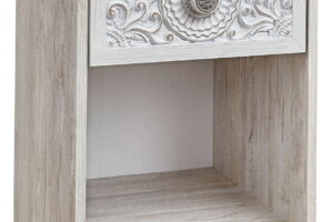 Paxberry - One Drawer Night Stand - Open Cubby - Whitewash