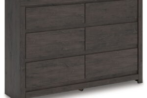 Fraluna - Six Drawer Dresser - Charcoal