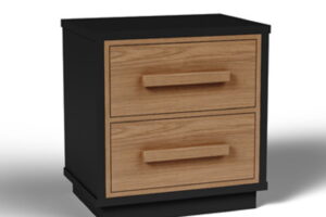 Kozmour - Two Drawer Night Stand - Black / Brown