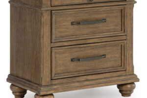 Karallin - Three Drawer Night Stand - Medium Brown