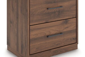 Fortlorn - Two Drawer Night Stand - Walnut Brown