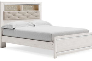 Altyra - Queen Panel Bookcase Bed With Roll Slats - White
