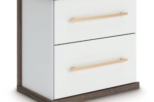 Kendanport - Two Drawer Night Stand - Brown / White