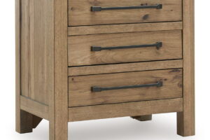 Ridgester - Three Drawer Night Stand - Light Brown