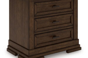 Taffenbrook - Three Drawer Night Stand - Medium Brown