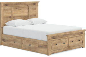 Makidern - Panel Storage Bed With Under Bed Storage Unit And Storage Footboard