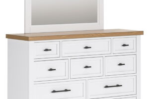 Ashbryn - Dresser And Mirror - White / Natural