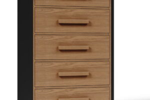 Kozmour - Five Drawer Chest - Black / Brown