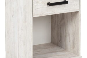 Shawburn - One Drawer Night Stand - Whitewash / Charcoal Gray