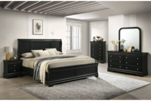 Global Furniture Black Panal Sleigh Suite