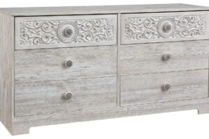 Paxberry - Six Drawer Dresser - Vinyl-Wrapped - Whitewash