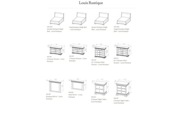 Louis Rustique Maple Wood Bedroom Suite - Image 4