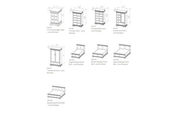 Louis Rustique Maple Wood Bedroom Suite - Image 5