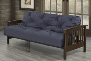 Wood Arm Metal Futon