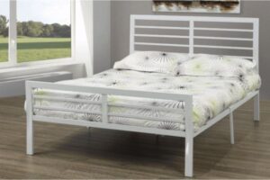 T2336W White Metal Platform Bed