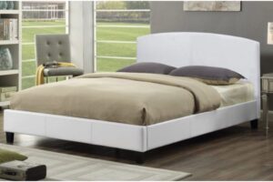 T2350W White Upholstered Platform Bed