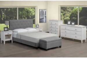 T2366G Grey Upholstered Platform Bed
