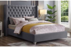 T2380G Grey Upholstered Platform Bed