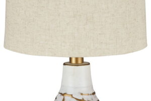 Aleela - Metal Table Lamp - White / Gold Finish