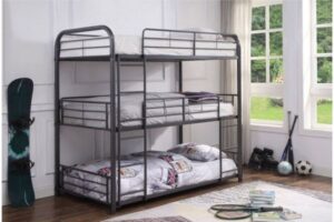 B504 Grey Single/Single/Single Bunk Bed