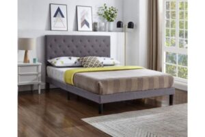 5650 Grey Upholstered Platform Bed