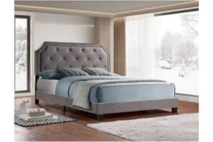 5610 Grey Upholstered Platform Bed