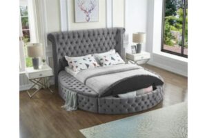 5770 Grey Upholstered Platform Bed