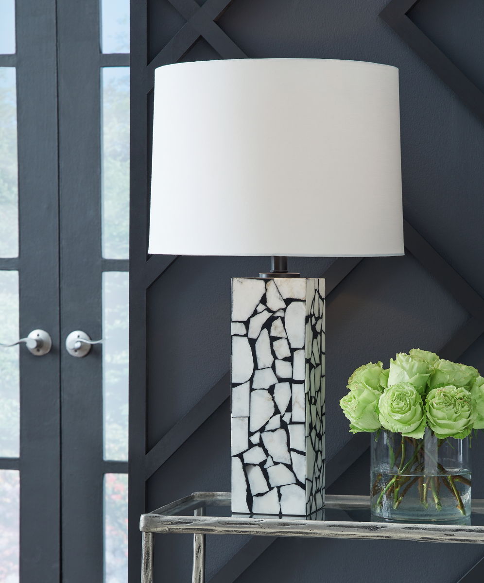 Macaria - Marble Table Lamp - White / Black - Image 3