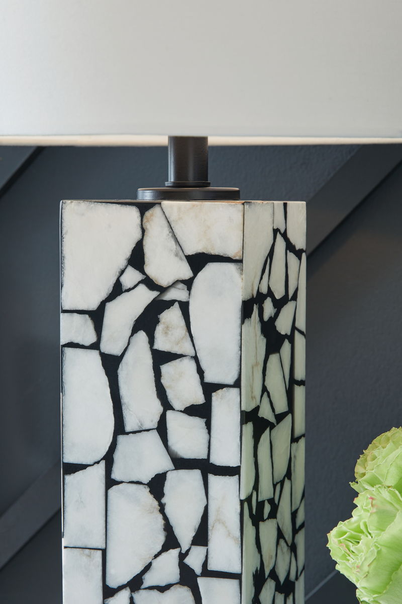 Macaria - Marble Table Lamp - White / Black - Image 2