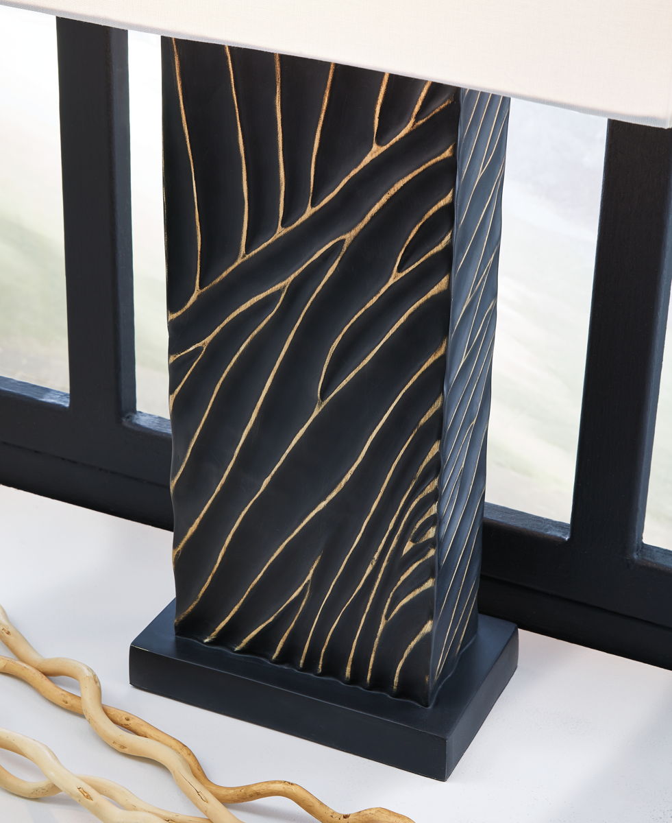 Bartlen - Poly Table Lamp - Black / Gold Finish - Image 4