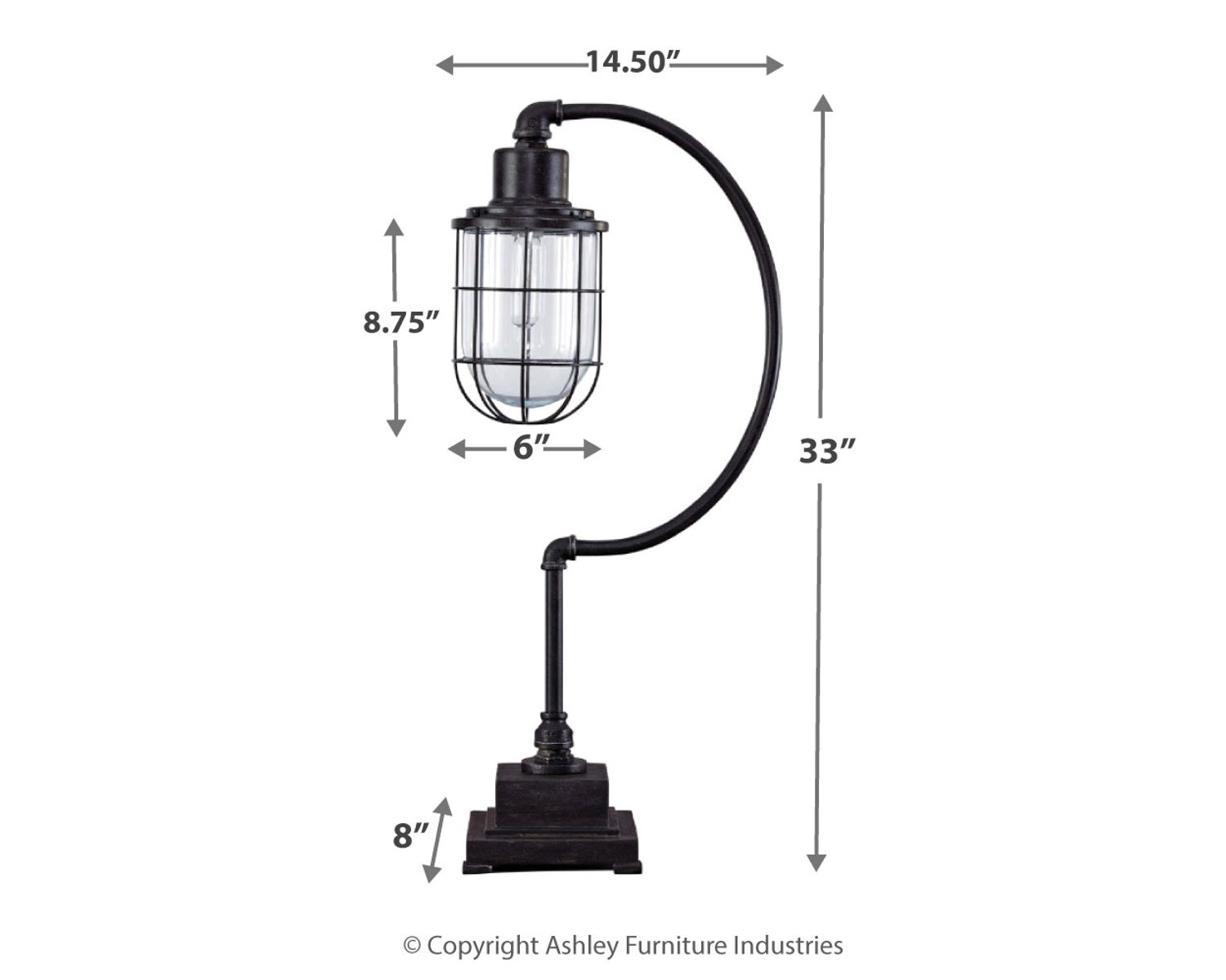 Jae - Metal Desk Lamp - Antique Black - Image 4