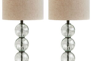 Airbal - Glass Table Lamp (Set of 2) - Clear / Black