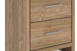 Gramburg - Two Drawer Night Stand - Warm Natural Brown