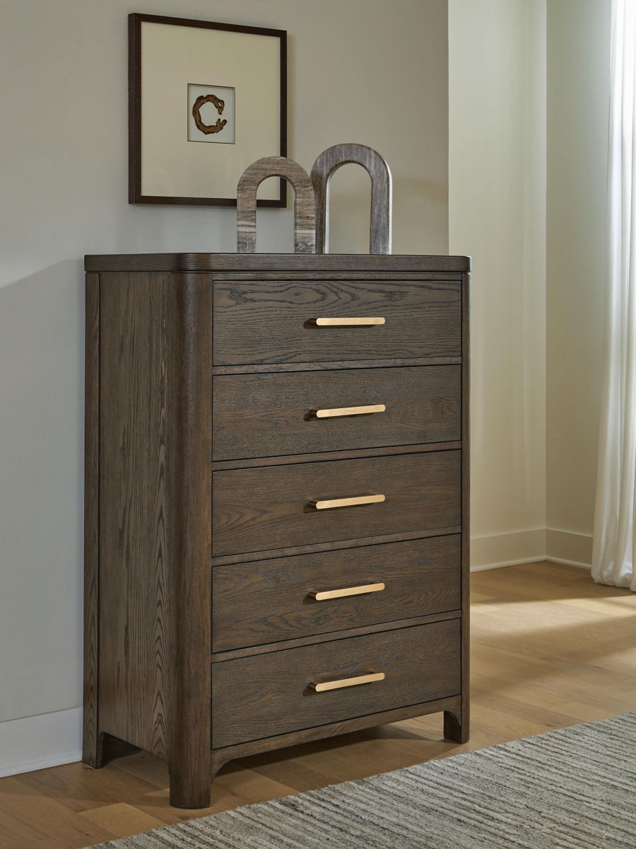 Radkin - Five Drawer Chest - Burnished Brown - Image 4