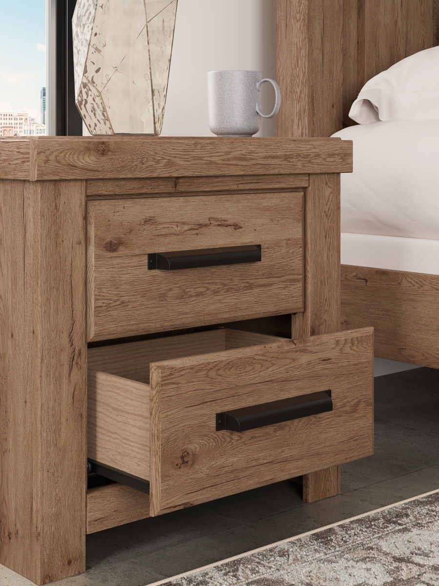 Oliandon - Two Drawer Night Stand - Light Brown - Image 2