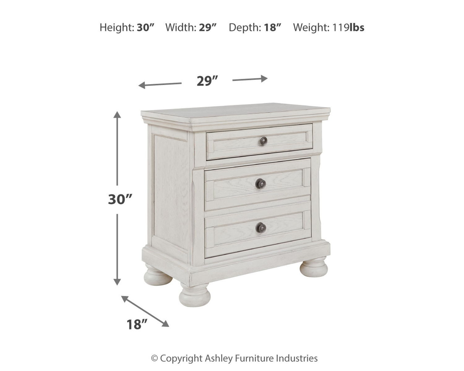 Robbinsdale - Two Drawer Night Stand - Antique White - Image 2