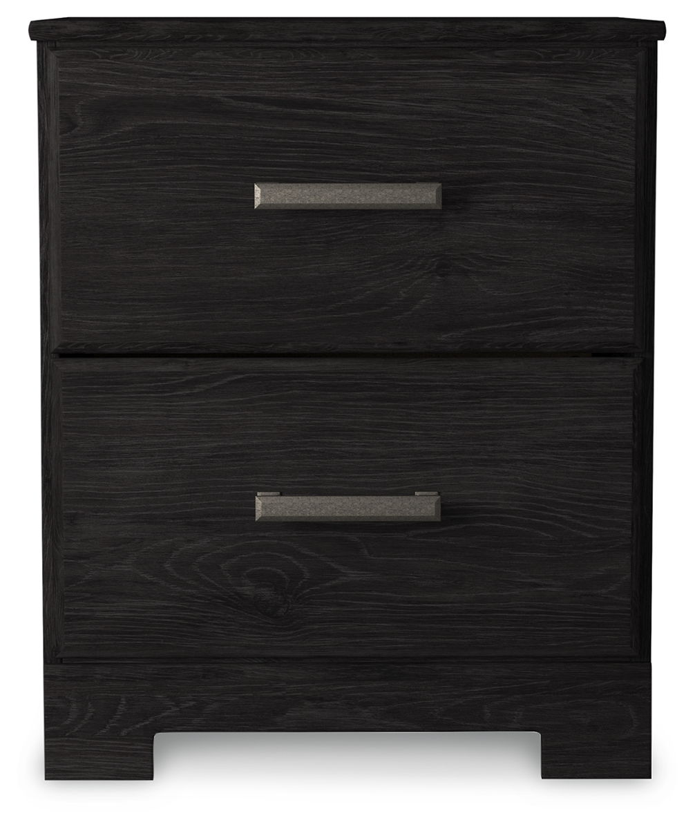 Belachime - Two Drawer Night Stand - Charcoal - Image 3