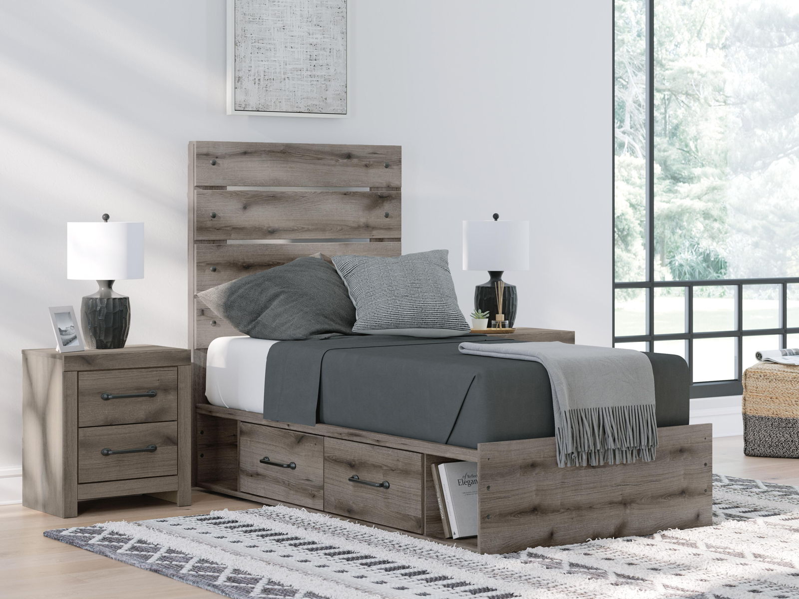 Graystorm - Panel Bed With Storage - Image 5