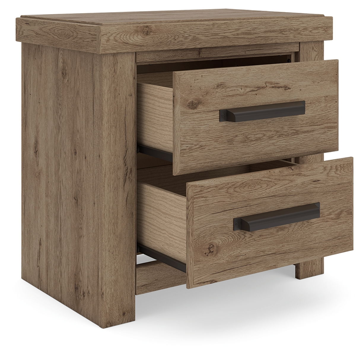 Oliandon - Two Drawer Night Stand - Light Brown - Image 4