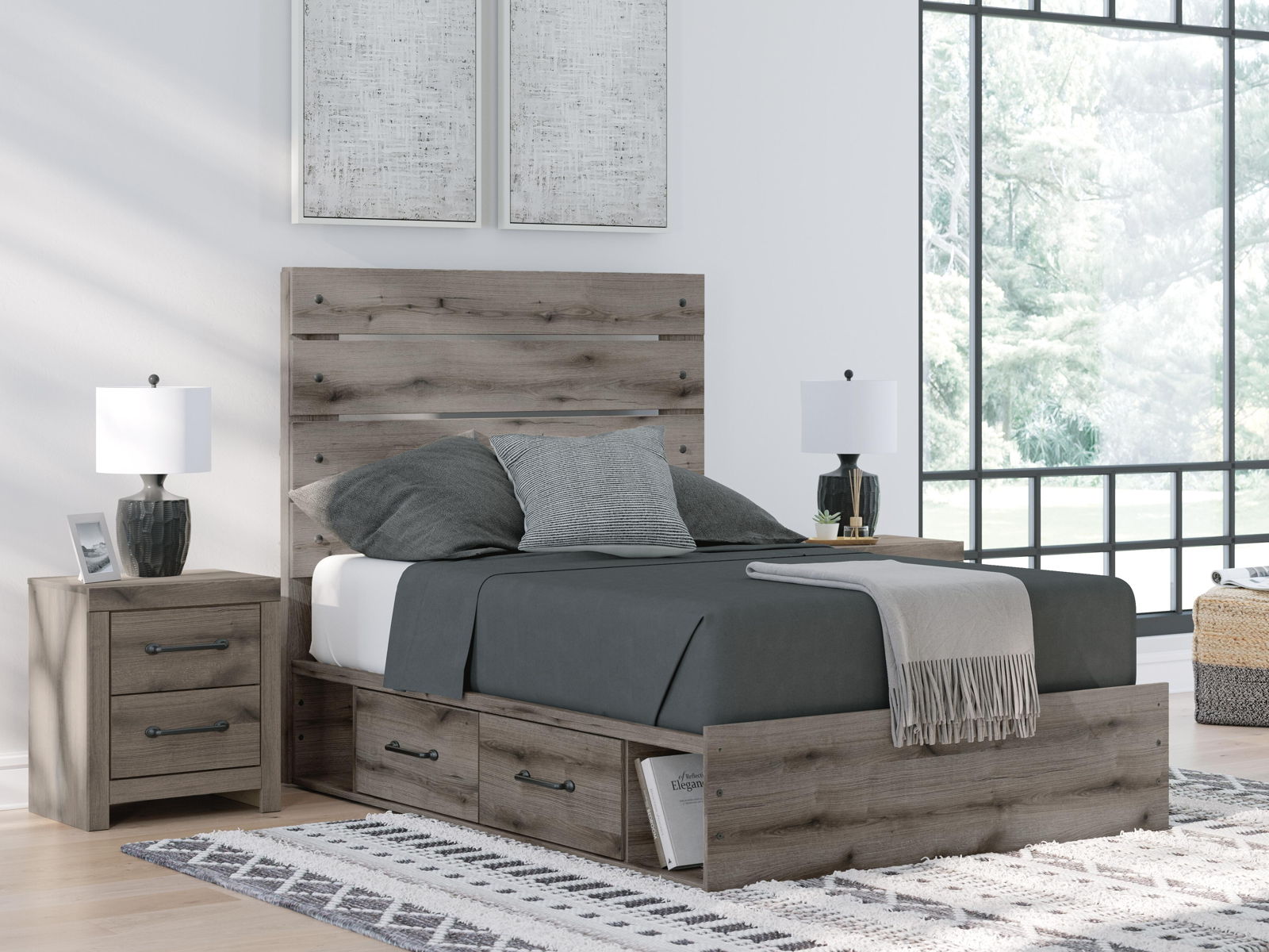 Graystorm - Panel Bed With Storage - Image 4