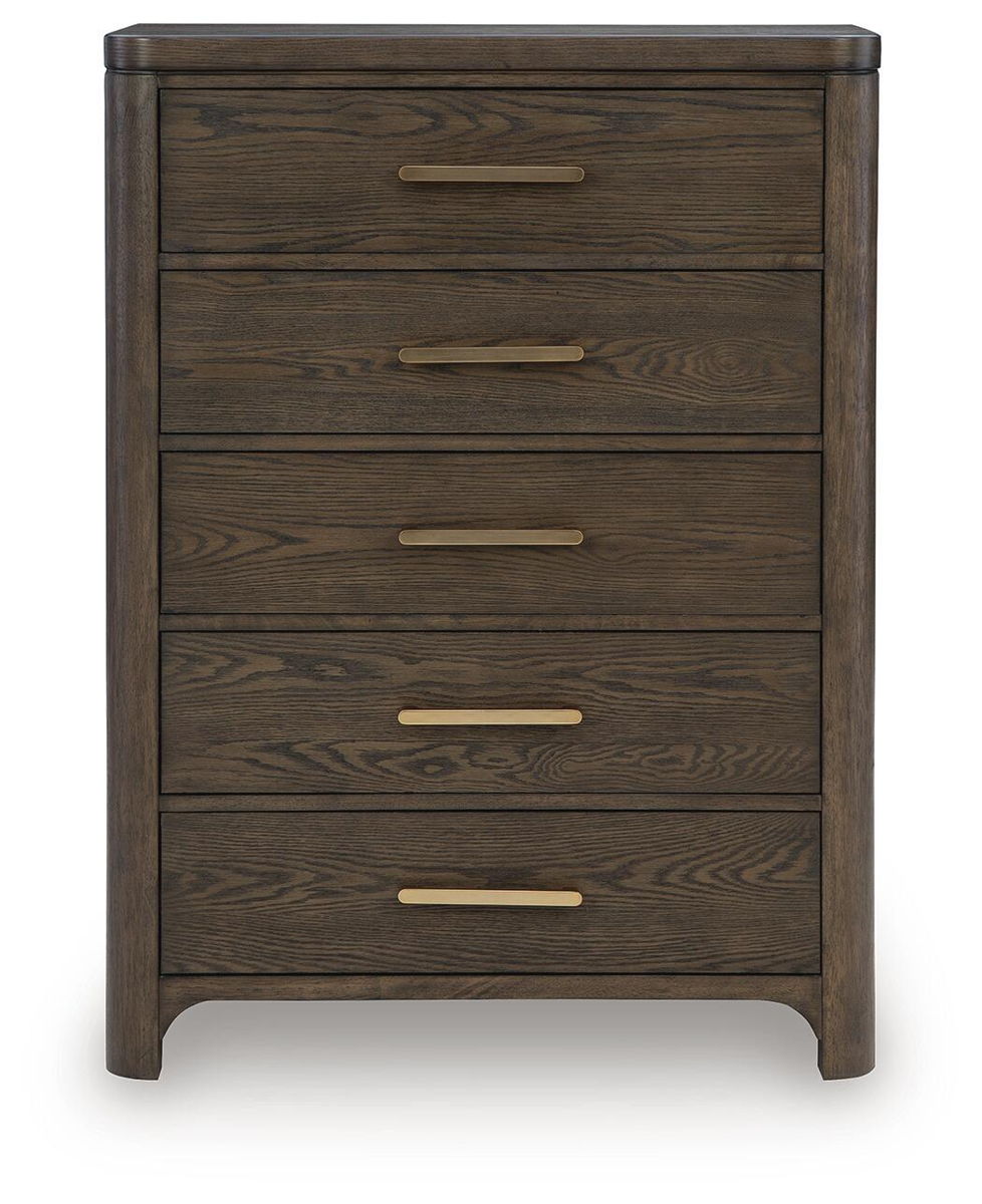 Radkin - Five Drawer Chest - Burnished Brown - Image 3