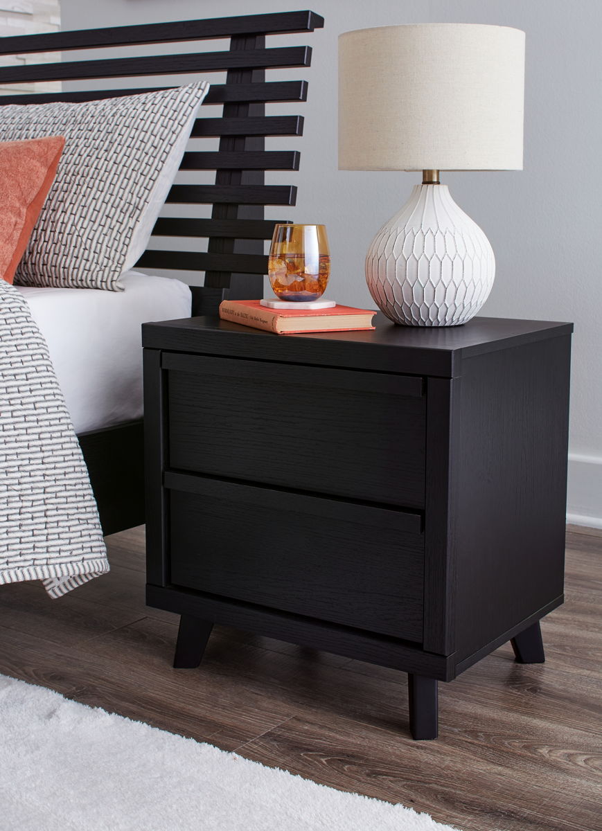 Danziar - Two Drawer Night Stand - Black - Image 4